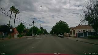 WEED EATER MAN SHOOTS ROCK INTO CAR WINDOW! *FRONT VIEW*