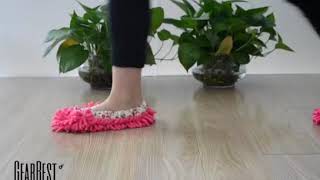 Chenille Mopping Slippers Quick Home Pair Floor Polishing Dusting Practical Cleaning Shoes