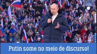 Putin some no meio de discurso! exibido pela televisão