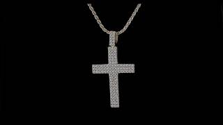 Hip Hop Prong Set Cross Pendant By Harlembling Iced Out In CZ Or Moissanite - 14k Gold Vermeil