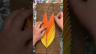 What Do the Colors of This Feather Make you Think Of? #stringart