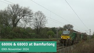 68006 & 68003 at Bamfurlong - 09th November 2024