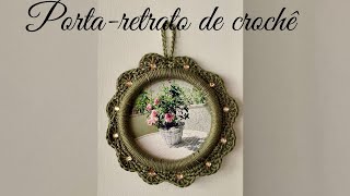 Porta-retrato de crochê - Crochê Natalino - Lindo e Muuuiito fácil de fazer!!! #crochetutorial