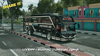 ❗SHARE DAN REVIEW LIVERY SUDIRO TUNGGAL JAYA SADEWA SHD || BUS SIMULATOR INDONESIA