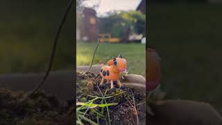 yellow barrel made of plasticine that a child plays with #ladybee #shortsyoutube #animal