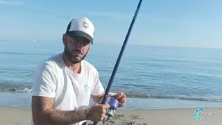 PESCA SURFCASTING DESDE PLAYA ZONA MIXTA BUSCANDO SARGO