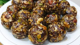 Dry Fruits Ladoo Recipe | How To Make Dry Fruits Laddu At Home | Energy Booster Laddu