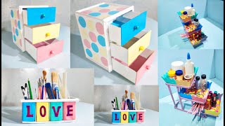 3 Cool and Easy Diy Organizer ideas | Diy Desk Organizer ideas from Cardboard | Diy Works