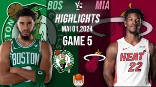 Boston celtics vs Miami heat Game 5  half 1 Full Highlights | 2024 ECR1 |