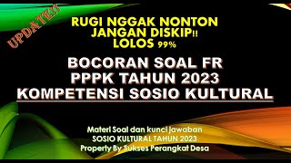 TERBARUUU!! 🔴SPESIAL🔴 BOCORAN FR SOAL PPPK 2023 KOMPETENSI SOSIO KULTURAL 2023