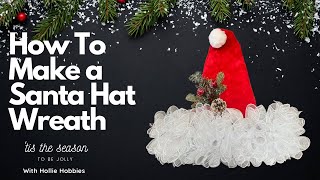 Christmas Wreath/ Christmas Wreath DIY/ Santa Hat Wreath/Christmas Wreaths/ Santa Hat/ Ribbon Wreath