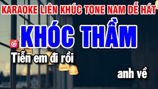 Karaoke Liên Khúc Nhạc Sống Tone Nam Khóc Thầm | Chiều Sân Ga