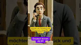 Ein Hotelzimmer buchen, Dialog A2-B1 #deutschlernen #تعلم_الألمانية #shorts