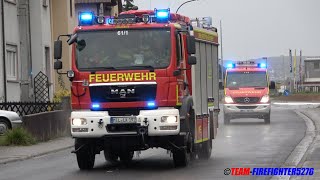 [Verkehrsunfall mit Bus und PKW - Radfahrer unter Bus eingeklemmt] Großübung in Trennfurt