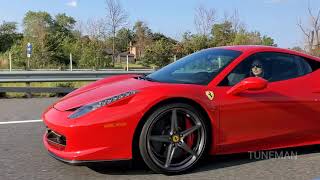 Wifey cruising in the Ferrari 458 Italia