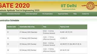 Gate 2020 exam dates subject wise