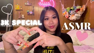 Fast ASMR | Your FAVORITE Triggers, mouth sounds, hand sounds, repeating sub names ( 3K SPECIAL )🥳✨