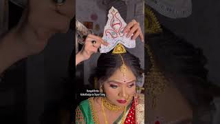 Beautiful Bengali Bride. Learn kolka design topor fixing easy technique. #topor #kolkadesign #viral