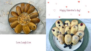 Madeleines on Valentine's! | cake like cookie | Madeleine vanilla & blueberry flavoured |#madeleines