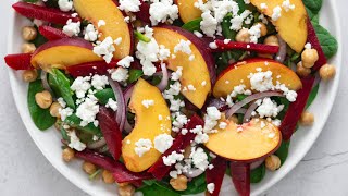 Chickpea Salad with Pickled Beets and Peaches #salad #cooking #recipe