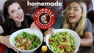 Homemade CHIPOTLE Burrito Bowls Mukbang!! + "Would You Rather"