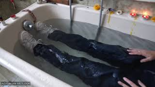 Wetlook - Isala fully clothed in bathtub with Nike - FULL VERSION