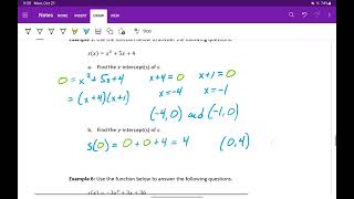 Calculating Intercepts of Quadratic Functions