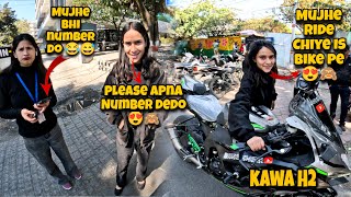 pick-up Cute Random Girl On My Superbike |Random Girls Ask Ride On Superbike😍|Girls Ask My Number😍