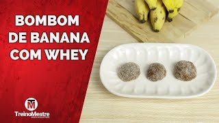 BOMBOM DE BANANA COM PASTA DE AMENDOIM E WHEY PROTEIN