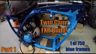 Harley FXR Build Part 1 | Twin Cam Swap | Engine mounting | Pivot Block install  | Neck bearings