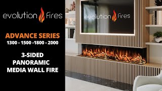 Evolution Fires: Advance Series Panoramic Media Wall Electric Fireplace APP Control and Alexa