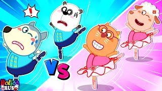 Pink Vs Blue Challenge: кто лучшая балерина? | Мультик для детей | Wolfoo Russian