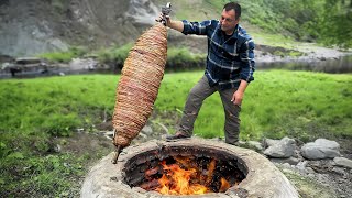 Cooking Delicious Roasted Kokorech on a Spit! Meal That will Leave your Taste Buds Singing