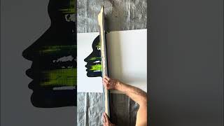 Artist uses a swipe technique to create a portrait about moving forward in life!