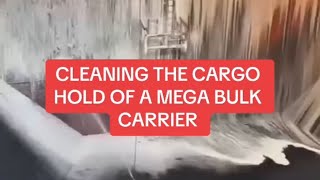 Cleaning the cargo hold of a mega bulk carrier #holdcleaning #bulkcarrier #sealifestyle