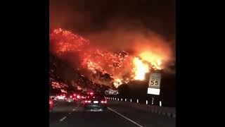 During the 2018 wildfires, this man captured his drive to work in the morning