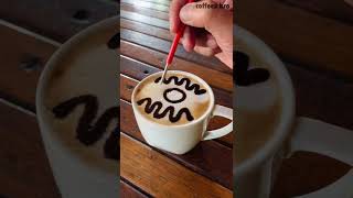 Hi! Comment “good morning” in your language 😊 | latte art at home #shorts