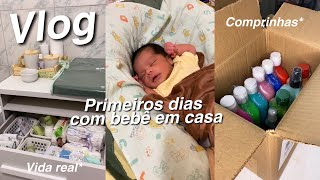 VLOG | primeiros dias em casa com o bebê , nova rotina , comprinhas , 👼💚