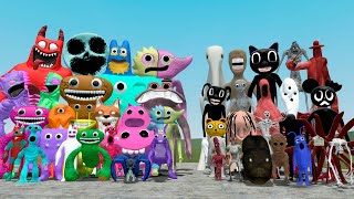 NEW GARTEN OF BANBAN 8 CHARACTERS VS TREVOR HENDERSON CREATURES (Garry's Mod)