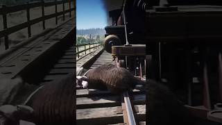 可愛的小羊被火車撞了The lovely lamb was hit by the train. #gamehighlights #游戏精彩时刻 #reddeadredemption #荒野大镖客2