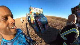 Still day 2 @CadillacRanch & #Cowboycamping New Mexico to California @RidingwithDrYoungGunn