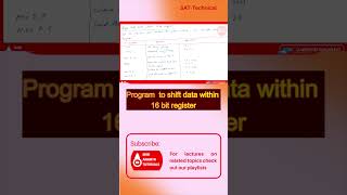 Program to shift data within 16 bit register #electronics #8085programming #assemblylanguage