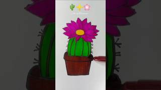 Creative art idea🌵➕🌸#creativeartmix #satisfying #shorts #colouring #emojimix #art #easy #drawing