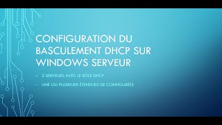 Windows Serveur : configuration du basculement DHCP