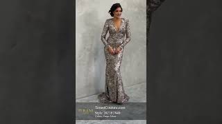 Long Sleeve Embroidered Floral Evening Gown | Terani Couture | 2021E2840