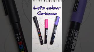 Colouring my Drawing of Grimace with Posca Pens