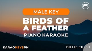 Birds Of A Feather - Billie Eilish (Male Key - Piano Karaoke)