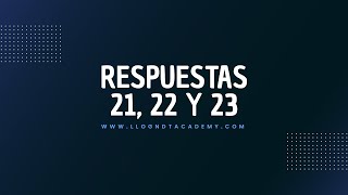 ¿Quieres ser Nivel III? - Respuestas 21, 22 y 23