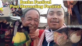 Bushu Festival,Small event,Post Harvesting Festival in Our Village  at Gaon Bura's (Mukhiya)Premises