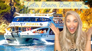 BOAT TRIP around all of COSTA BRAVA, Spain! Dofi Jet Boat Trimaran! Tour guide & Travel vlog.